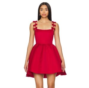Elliatt Enchantment Bow Mini Dress In Red New Size M